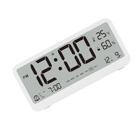 Alarm Clock, 8001-EN LCD with Snooze Function Night Lighting Mode Low Battery Indicator White Alarm Clock with Wireless Charging Digital Alarm Clock Desktop Digital Alarm Clock