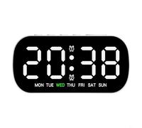 Alarm Clock,Digital Alarm Clock Table Clock Adjustable Brightness Big LED Display Bedside Clock Dual Alarms(White)
