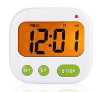 Alarm Clock Digital LCD Vibration Clock Battery Operated Modern Portable Timer Clock with Backlight Fits for Office Bedroom Dormitory Travel