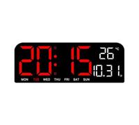 Alarm Clock Digital Wall Clock - 13" Large LED Display, Loud Alarm, Remote Control, DST, Auto-Dimming, Date and Day, Timer, Temperature - 12/ 24H Format Ideal for Living Clocks (Red, One Size)