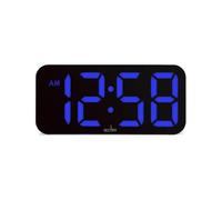 Alarm Clock Digital White Acctim Jaxon LCD Display Snooze Bedroom Timepiece