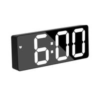 Alarm Clock, Electronic Led Display Clock, Adjustable Viewing Angle with 2 Modes 7.5 Inches, Desktop Mirror Timepiece for Bedroom, Dorm, Apartment, Dressing Room, Side Table, Black