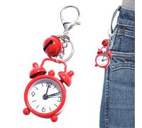 Alarm Clock Keychain, Talking Watches For The Blind, miinni Cute Alarm Clock Key Chain With Bell, Key Ring Couple Key Ring Alloy Pendant For Keys To Prevent Loss