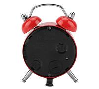 Alarm Clock, Old School Alarm Clock 3Inch Battery Operated Metal Clock Bell Alarm Clock Digital Small Alarm Clock for Bedside Table, Bedroom, Kids Room, Desk (Black) (White) (Red (1.0mm Thickness))