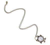 Alarm Clock Pocket Watch Retro Watch Necklace Vintage Mini Hanging Clock Antique Case Gold Necklace Mechanical Alarm Number ES Alloy