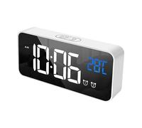 alarm clock, Silent Alarm Clocks Bedside With Memory Function USB Charging Modern Desk Wall Clocks For Bedroom Living Room Office(White,Chinese)