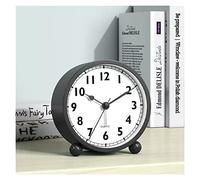 Alarm Clock, Small Analog Clock with Night Light, 3.15 Inch, Battery Operated, Quiet for Bedroom, Desk, Home Office, Easy to Read, Decorative, Functional Timepiece
