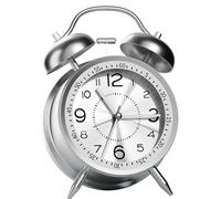 Alarm Clock Twin Alarm Clock Silent Non Ticking Bedside Alarm Clock 4 inches Retro Loud Twin Alarm Clock No Noise Desk Clock with Backlight for Heavy Sleepers