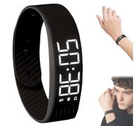 Alarm Clock Watch, 2025 Silent Vibration Wake Up Wristband, Alarm Bracelet, Wake up on time, Feeling Refreshed for Deep Sleepers (Black)