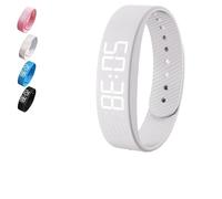 Alarm Clock Watch,Alarm Bracelet,Silent Vibration Wake Wristband,Silent Vibrating Alarms Wristband for Deep Sleepers,Improve Your Sleep,Waterproof (White)