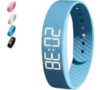Alarm Clock Watch,Alarm Bracelet,Silent Vibration Wake Wristband,Silent Vibrating Alarms Wristband for Deep Sleepers,Improve Your Sleep,Waterproof (Blue)