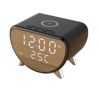 Alarm Clock Wireless Charger, Digital Time Display Station, Fast Charging Pad with Temperature Sensor, Multifunctional Bedside Device, Modern Desk Decor, Ideal for Friends Lovers Coworkers
