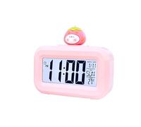 Alarm Clock with Backlight Power Saving Timing Function One Click Snooze Pink Strawberry Design Desktop Electric Digital Clock