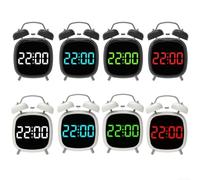 Alarm Clock with LED Display and Twin Bell Design, Silent Operation for a Peaceful Space, Perfect for Bedside Tables (Black B)
