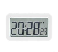 Alarm Clock with Multiple Functions including 12/24 Hour Format, Timing Mode with Countdown up to 23 Hours 59 Minutes, Snooze Button, and Date Display for Daily Organization (White)