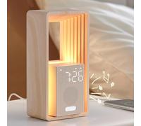 Alarm Clock with Nightlight, Digital Display, Dimmable, Sleep Sounds, Auto Shutdown Timer, USB Charging Port, Perfect for Home and Travel