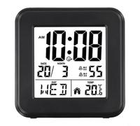Alarm Clock with Temperature and For Perpetual Calendar, Tailored for Senior Citizens (Black)