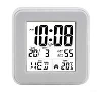 Alarm Clock with Temperature and For Perpetual Calendar, Tailored for Senior Citizens (White)