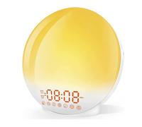 Alarm Clock with Wake-Up Light, 7 Nature Sounds, FM Radio, Night Light with 7 Color Changes & 20 Brightness Levels for Sleepyheads and Kids
