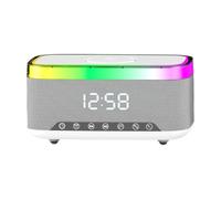 Alarm Clock With Wireless Charging, Alarm Clocks For Bedrooms, 10W Fast Wireless Charger For Smartphone, Stereo Bluetooths Speaker With Dimmable Display, Sleep Timer, USB Port, Present For New Year