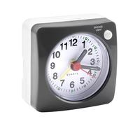 Alarm Clocks Bedside, Travel Alarm Clock Small, Silent Analog Non Ticking Clock with Snooze Nightlight & Glow in the Dark Feature, for Heavy Sleepers, Large Display, Portable for Travel, Grey (6cm)