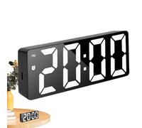 Alarm Clocks for Bedrooms, Desk Mirror Clock - Large Display Luminous LED Mirrored Desk Clock | Quiet, Display Date and Temperature, Home Decoration for Bedroom, Living Room
