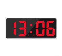 Alarm Digital Clock with Built-in Temperature Sensor Voice Up via Clap or Tap Adjustable Brightness 12/24 Hour Display Celsius Fahrenheit Switch (red)