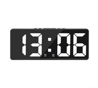 Alarm Digital Clock with Built-in Temperature Sensor Voice Up via Clap or Tap Adjustable Brightness 12/24 Hour Display Celsius Fahrenheit Switch (white)