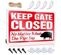 Alarm Sign Keep Gate Closed No Matter What The Pigs Say Metal Sign Yard Sign Security Warnming Sign (Size : 20X30CM)