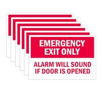 Alarm Will Sound Emergency Exit Sticker Signs (Pack of 6) by Sutter Signs