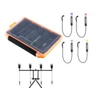 Alarmant Rod | 8.66 x 5.71 x 1.1 Inch without Light 4 Pieces of Compact with Multifunctional Tensioner Alarm for the Pond