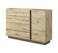 alaro wooden sideboard with 1 door 4 drawers in artisan oak