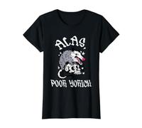 Alas, Poor Yorick Possum & Skull William Shakespeare Hamlet Value Graphic T-Shirt, Women, Black, S