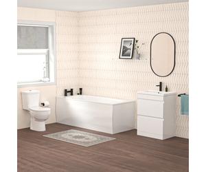 Alaska 1700mm Round Bath,Freestanding Basin Vanity 2 Door,Close Coupled Toilet