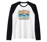 Alaska 2026 Sailing Expedition Retro 70s Groovy Art Raglan Baseball Tee