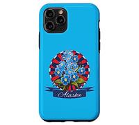 Alaska Alpine Forget Me Not Patriotic Proud Alaskan USA Flag Case for iPhone 11 Pro