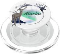 Alaska Aurora Borealis Deer PopSockets PopGrip for MagSafe