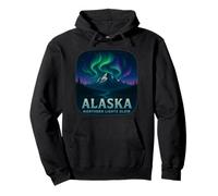 Alaska Aurora Borealis Sky Watching Theme Pullover Hoodie
