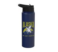Alaska Bald Eagle The Last Frontier Vintage Souvenir Stainless Steel Insulated Water Bottle