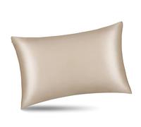 ALASKA BEAR 100% 19 Momme Mulberry Silk Pillowcase, 50x75 cm, Both Sides Silk, 600 Thread Count, Hypoallergenic Pillow Cover for Skin Health with Hidden Zipper (1, Champagne Gold)