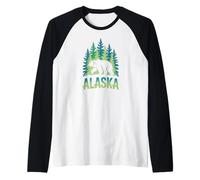 Alaska Bear Graphic - Wilderness Forest Travel Souvenir Raglan Baseball Tee