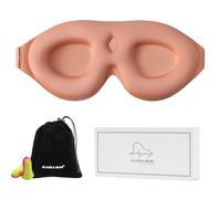 ALASKA BEAR Memory Foam Sleep Mask, Contoured Eye Cups for Women Men, Pink | Soft 3D Blackout Eye Mask for Sleeping, No Pressure on Eyelids and Eyelashes Protection, Earplugs Set