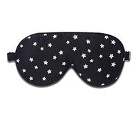 Alaska Bear Mulberry Silk Sleep Mask, Cool and Smooth(Black Stars) | Genuine Organic Silk, For Sensitive Skin, Soft Filling, Lightweight, Flat Design
