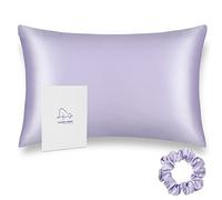ALASKA BEAR - Natural Silk Pillowcase, Hypoallergenic, 19 momme, 600 thread count 100 percent Mulberry Silk, Standard Size 50x75 cm with hidden zipper(Lavender)