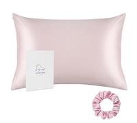 ALASKA BEAR - Natural Silk Pillowcase, Hypoallergenic, 19 momme, 600 thread count 100 percent Mulberry Silk, King Size 50 x 90 cm with hidden zipper(Pink)