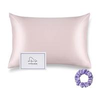 ALASKA BEAR Silk Pillowcase Envelope Closure, 22 Momme 100 Percent Mulberry Silk Pillow Slip Foldover Design, Washable and NO Zipper, King Size 50 x 90 cm (1, Pink)