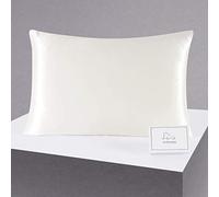 ALASKA BEAR Silk Pillowcase for Luxury Beauty Sleep, Real 100% Mulberry Silk Charmeuse Satin Pillow Case Slip, King Size 50x90 cm, 1pc(Ivory White, Gift Box Wrap)