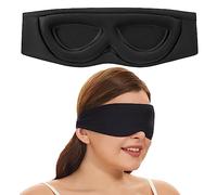 ALASKA BEAR Sleep Mask for Side Sleepers Patented Design, Cup-Shaped and Extra-Soft, 100 Blackout Eye Mask Shades Cover for Men and Women Home or Travel, Machine Washable, Black