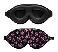 ALASKA BEAR Sleep Mask Memory Foam Contoured Eye Cups for Women and Men, Soft Stitched Edge 3D Blackout Eye Mask for Sleeping No Pressure on Eyelids and Eyelashes Protection, Earplugs Set, Floral