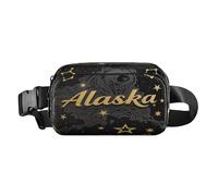Alaska Constellation Gold Pattern Stylish Crossbody Bag Waist Packs for Women Men Large Capacity with Adjustable Strap for Travel Running Hiking mariconeras de cintura para hombre